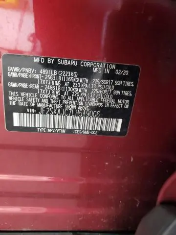 2020 SUBARU FORESTER PREMIUM