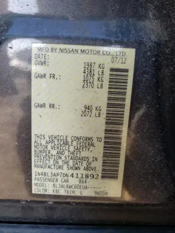 2013 NISSAN ALTIMA 3.5S