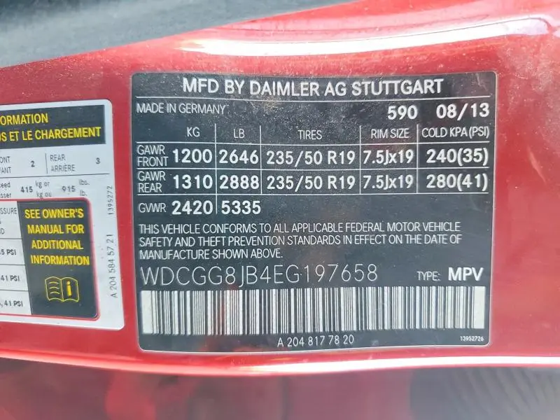 2014 MERCEDES-BENZ GLK 350 4MATIC  