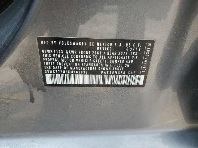 2019 VOLKSWAGEN JETTA S  