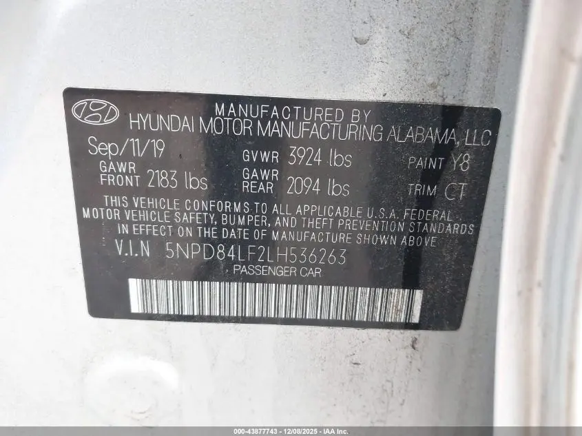 2020 HYUNDAI ELANTRA VALUE EDITION