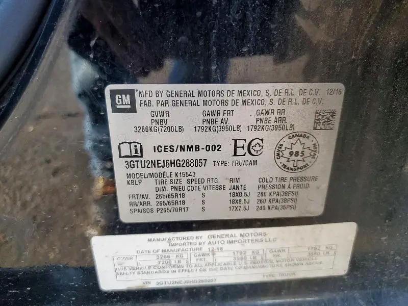 2017 GMC SIERRA K1500 SLT  