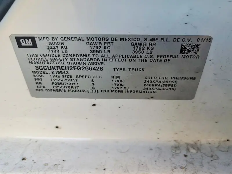 2015 CHEVROLET SILVERADO K1500 LT  