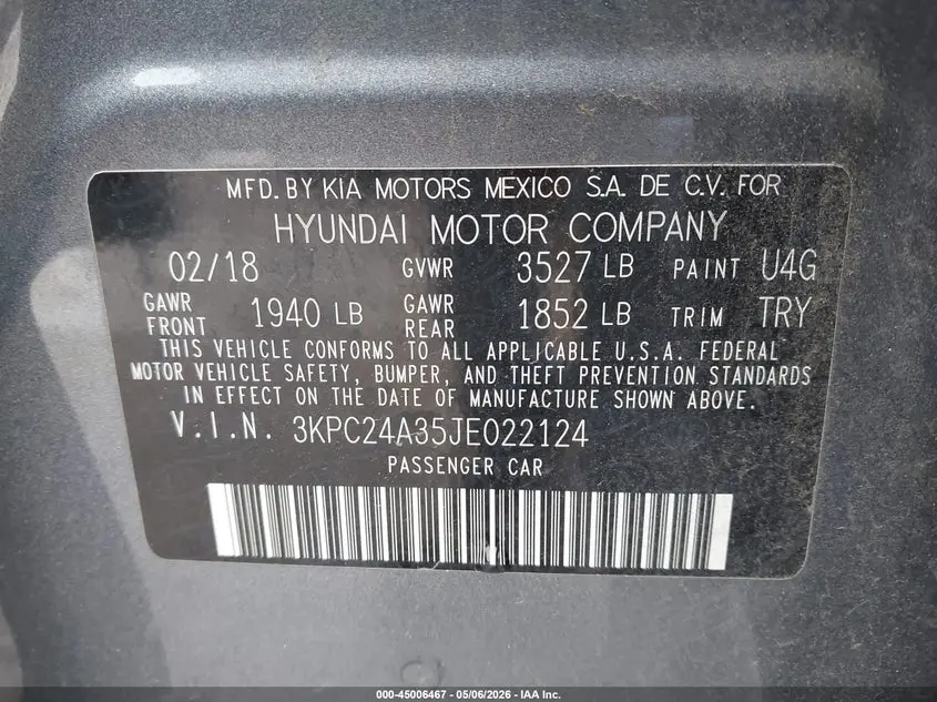 2018 HYUNDAI ACCENT SEL