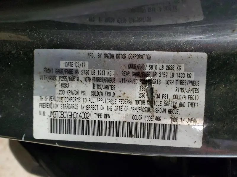 2017 MAZDA CX-9 TOURING  