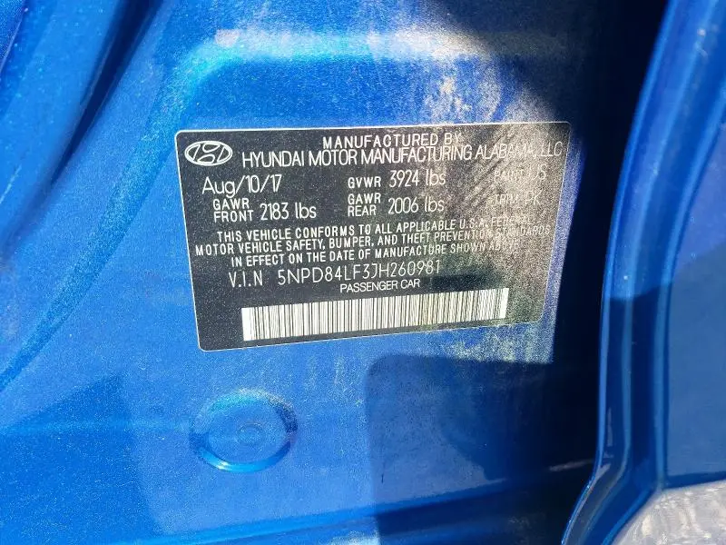 2018 HYUNDAI ELANTRA SEL  