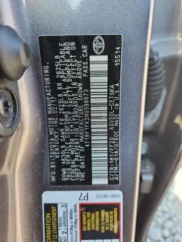 2017 TOYOTA CAMRY LE  