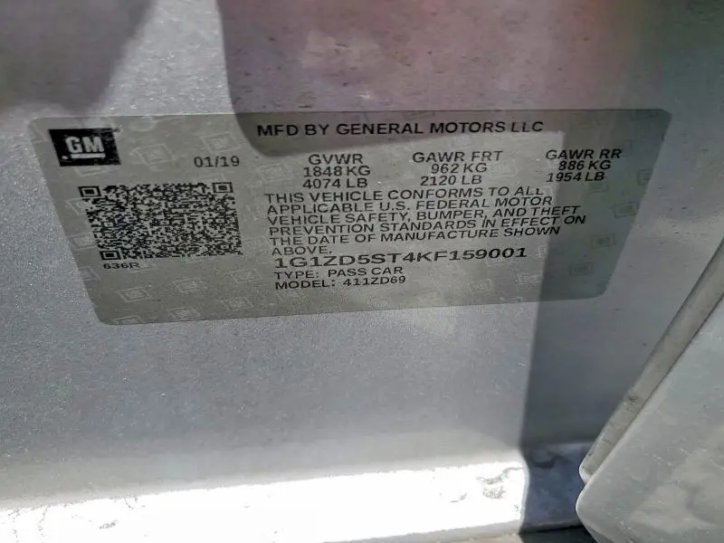 2019 CHEVROLET MALIBU LT  