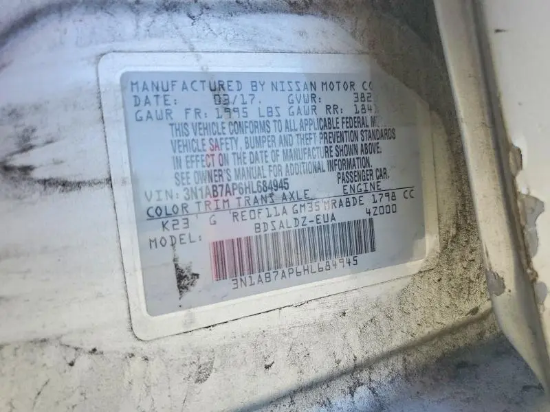 2017 NISSAN SENTRA SV  