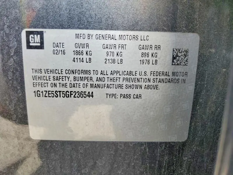 2016 CHEVROLET MALIBU LT  