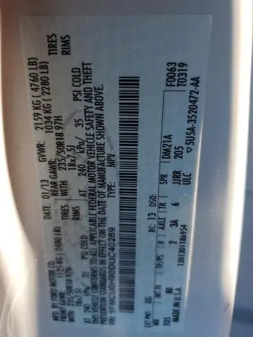 2013 FORD ESCAPE SEL  