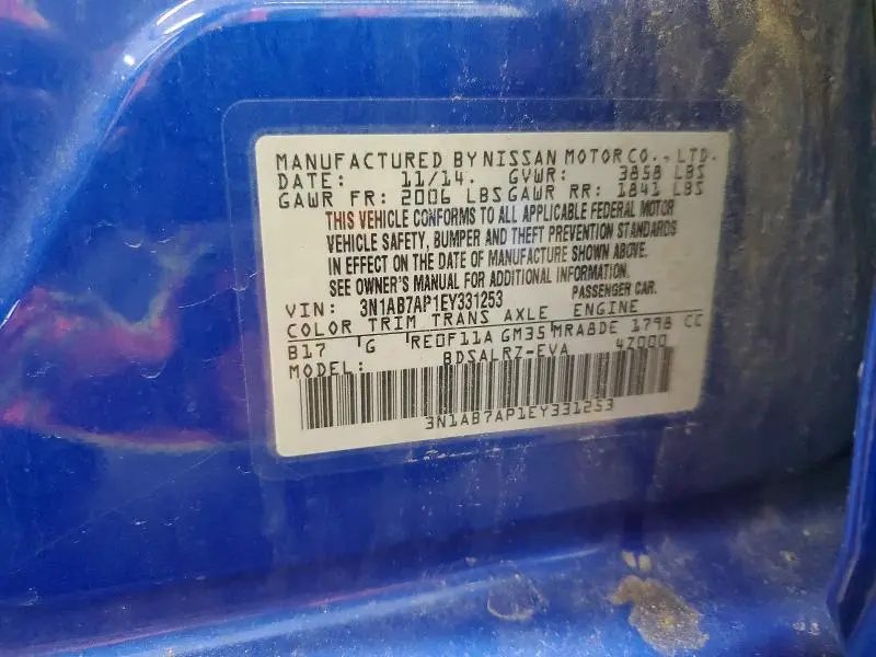 2014 NISSAN SENTRA SR  