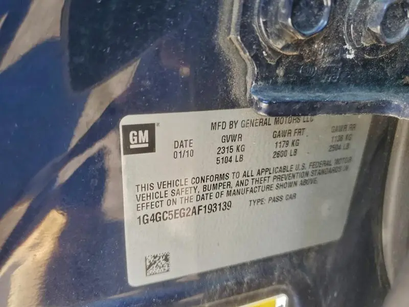 2010 BUICK LACROSSE CXL  