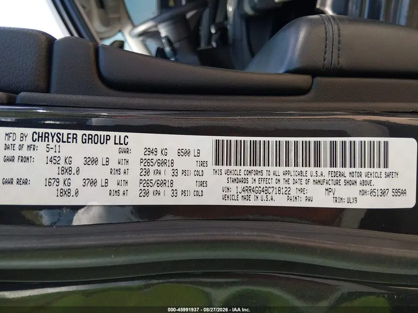 2011 JEEP GRAND CHEROKEE LAREDO
