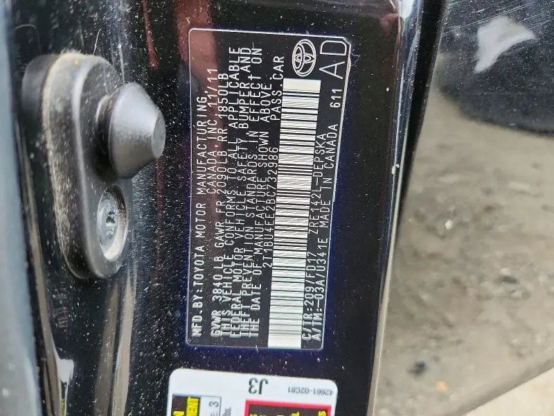 2011 TOYOTA COROLLA S  