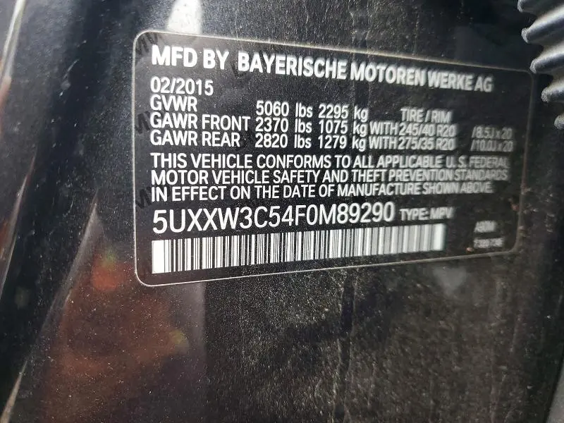 2015 BMW X4 XDRIVE28I  
