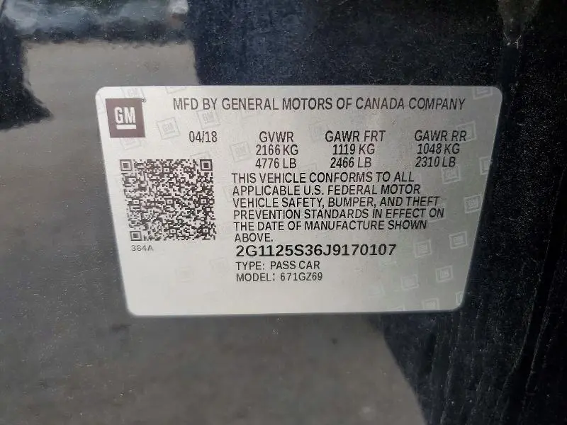 2018 CHEVROLET IMPALA PREMIER  