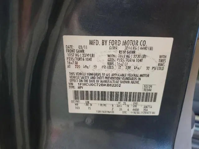 2011 FORD ESCAPE XLS  