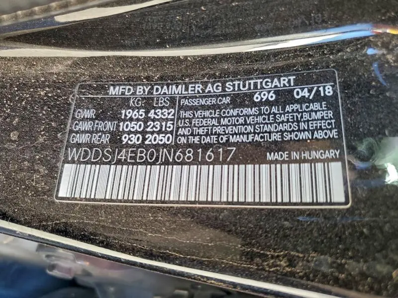 2018 MERCEDES-BENZ CLA 250  