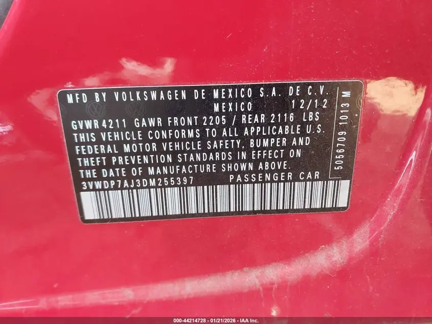 2013 VOLKSWAGEN JETTA SE