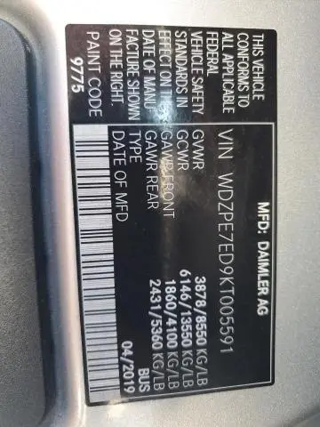 2019 MERCEDES-BENZ SPRINTER 1500/2500  