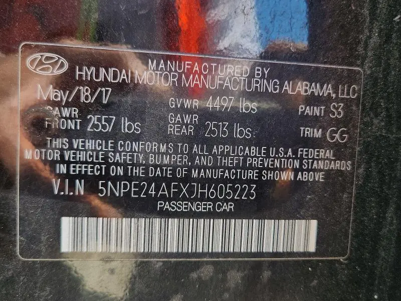 2018 HYUNDAI SONATA SE  
