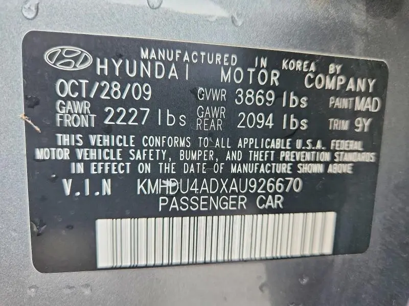 2010 HYUNDAI ELANTRA GLS  