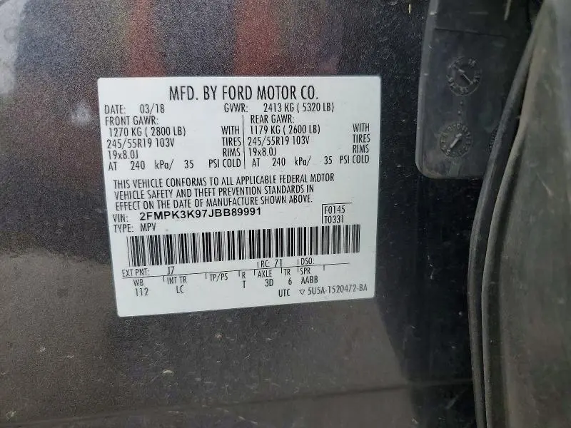 2018 FORD EDGE   