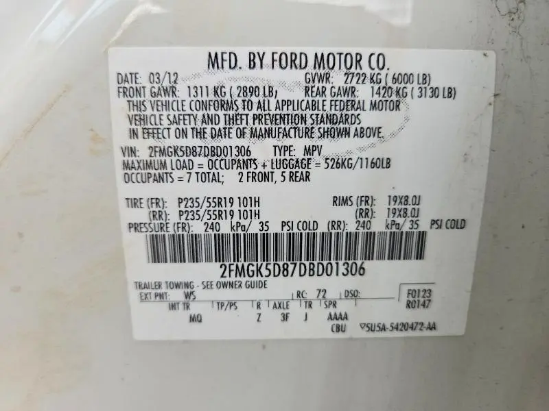 2013 FORD FLEX   