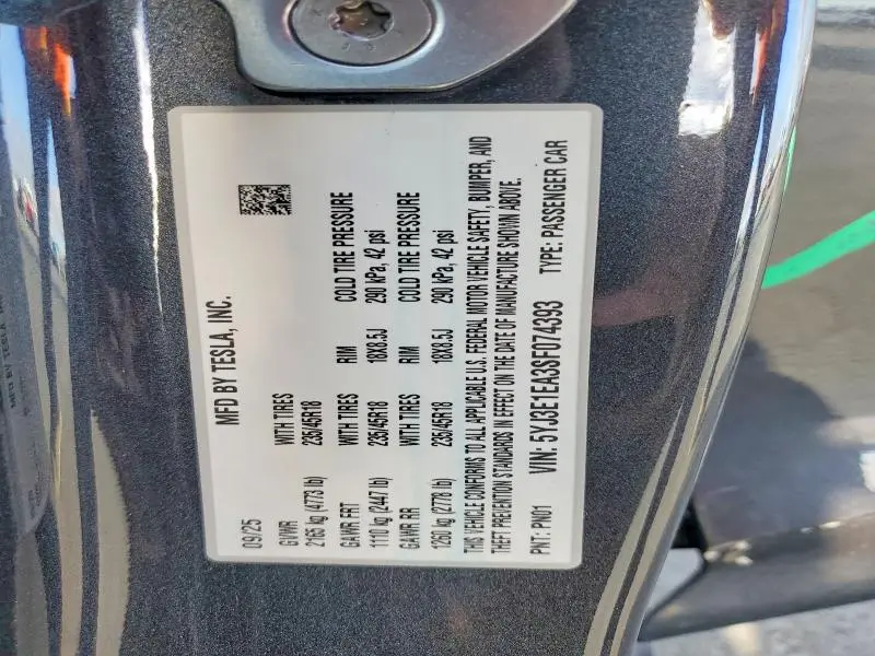 2025 TESLA MODEL 3   