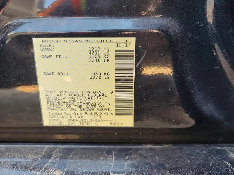 2015 NISSAN ALTIMA 2.5 S  