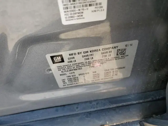 2015 CHEVROLET TRAX 1LT