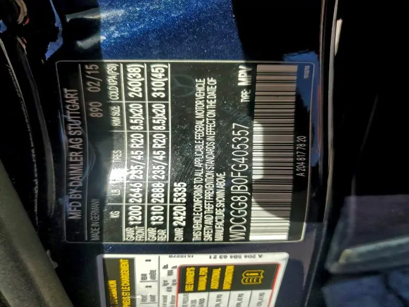 2015 MERCEDES-BENZ GLK 350 4MATIC  