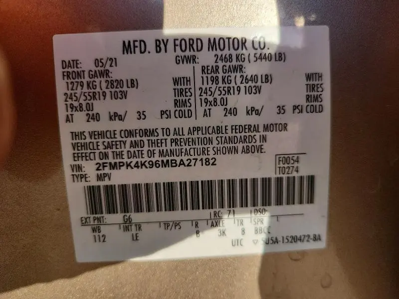 2021 FORD EDGE TITANIUM  