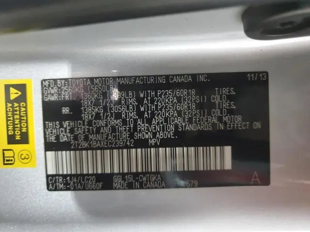 2014 LEXUS RX 350 BASE  