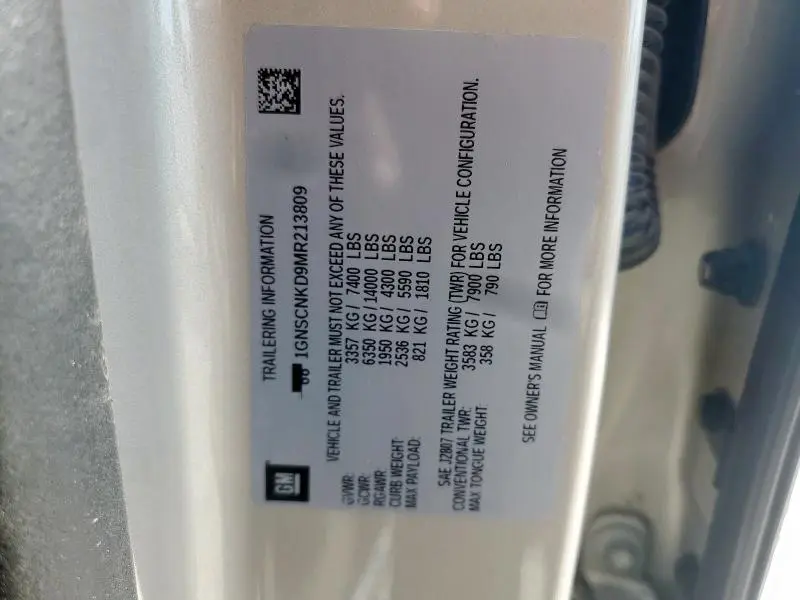 2021 CHEVROLET TAHOE C1500 LT  