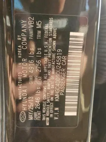 2013 HYUNDAI GENESIS 3.8L  