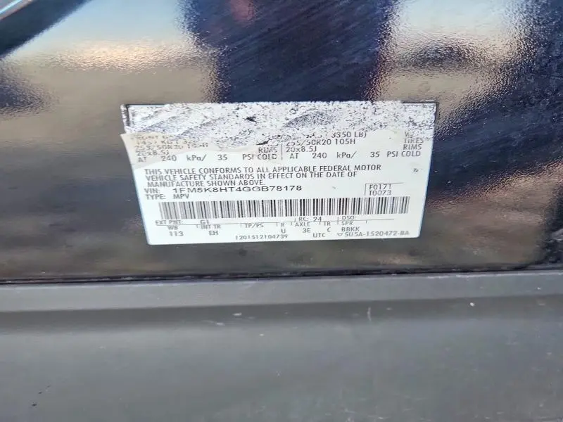 2016 FORD EXPLORER PLATINUM  