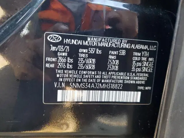 2021 HYUNDAI SANTA FE SEL  