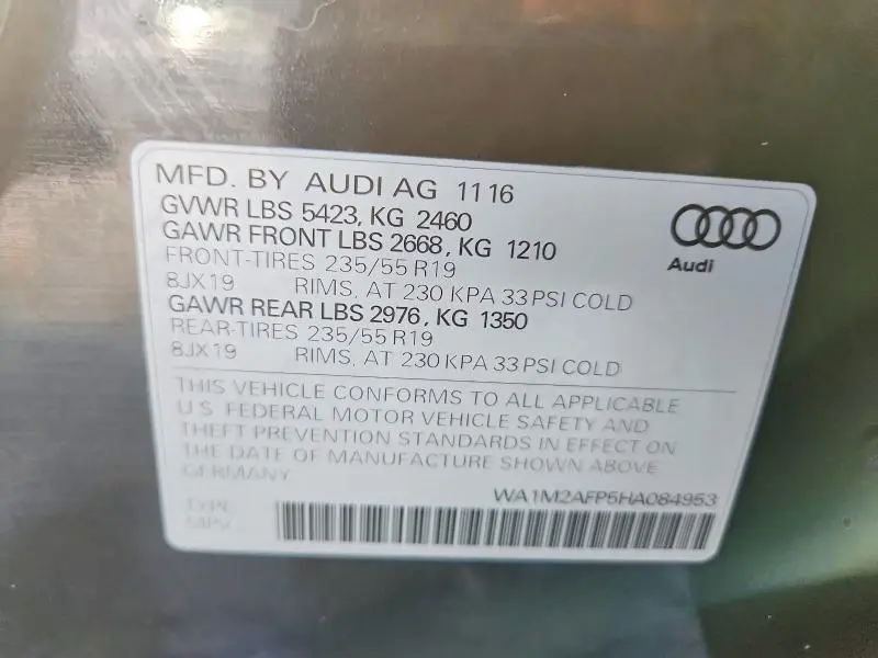 2017 AUDI Q5 PREMIUM PLUS  