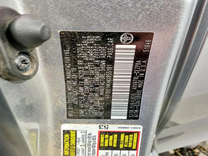 2019 TOYOTA CAMRY XSE  