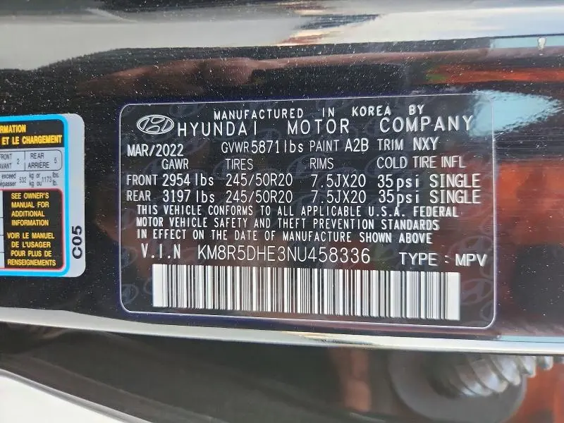2022 HYUNDAI PALISADE LIMITED  