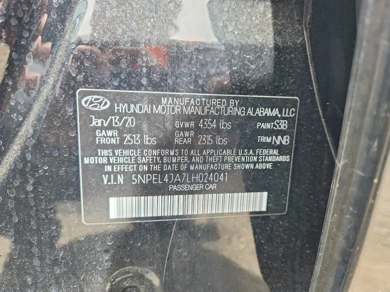 2020 HYUNDAI SONATA SEL  