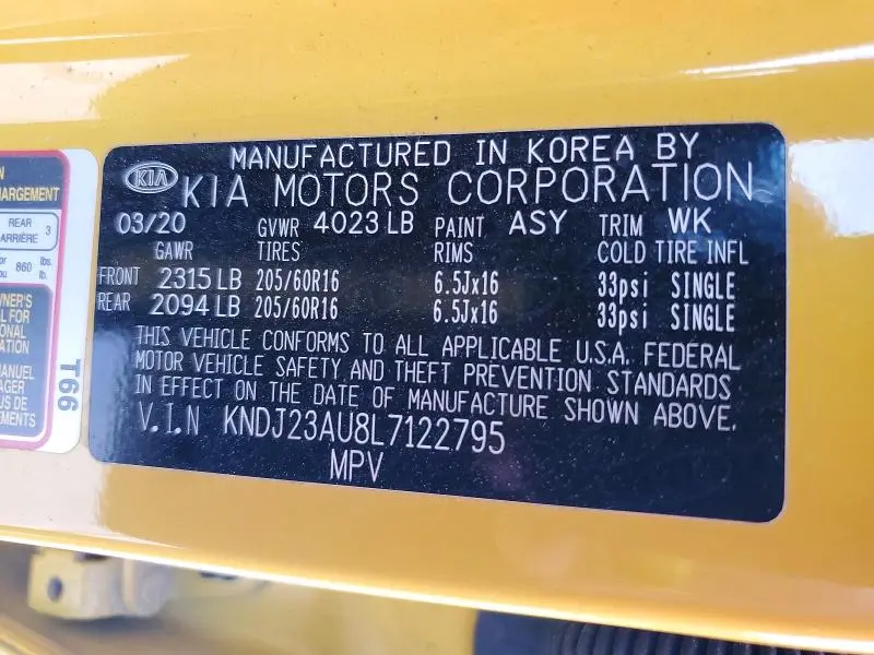 2020 KIA SOUL S  