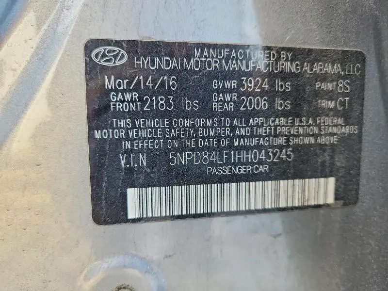 2017 HYUNDAI ELANTRA SE  