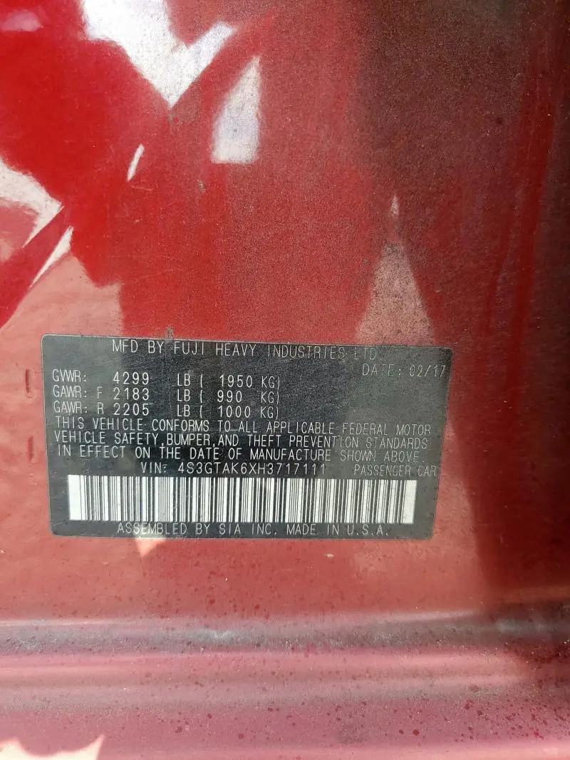 2017 SUBARU IMPREZA SPORT  