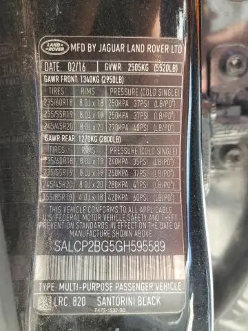 2016 LAND ROVER DISCOVERY SPORT SE  