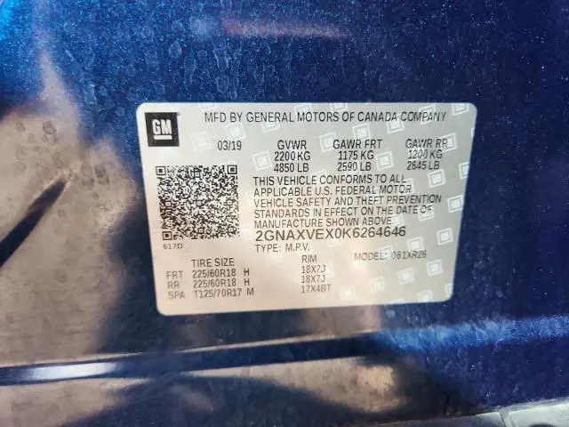 2019 CHEVROLET EQUINOX LT  