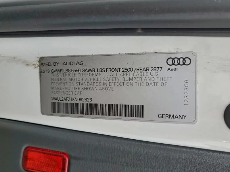 2019 AUDI A6 PREMIUM PLUS  