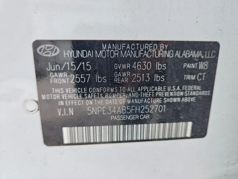 2015 HYUNDAI SONATA LIMITED 2.0T  